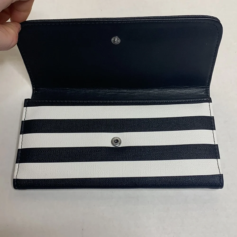 Kut From The Kloth | Black & White Striped Vegan Wallet | Card Holder | Clutch